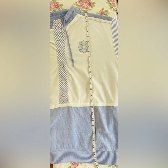 VINTAGE 90’s Blast Blues Grandmacore Size Large Polo Pullover Snap Buttons - Picture 11 of 12